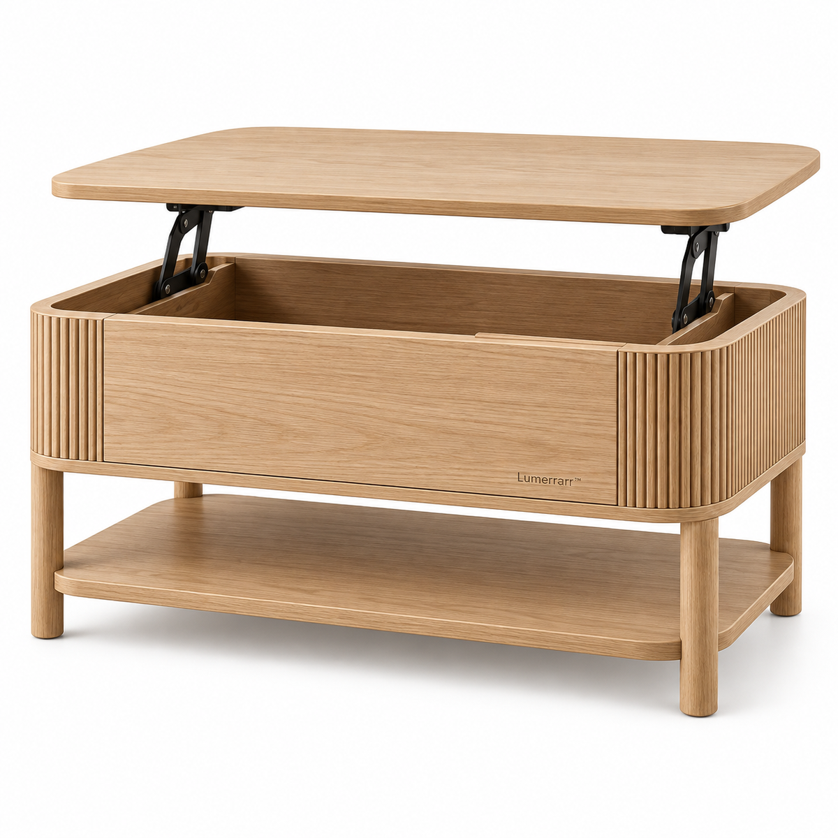 Lumerrarr™ Lift-Top Storage Coffee Table | Hidden Compartment Coffee Table with Modern Oak Finish