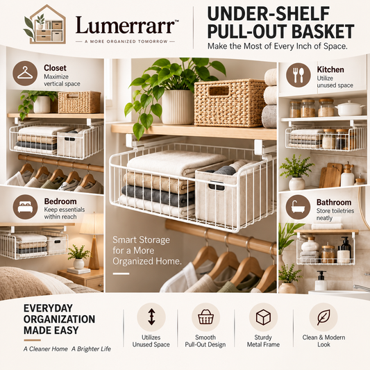 Lumerrarr™ Under-Shelf Pull-Out Storage Basket