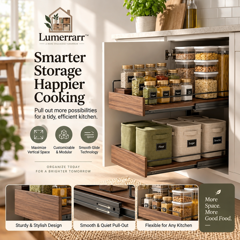 Lumerrarr™ Extendable Pull-Out Cabinet Storage Organizer