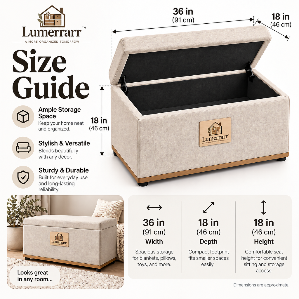 Lumerrarr™ Foldable Storage Ottoman Bench
