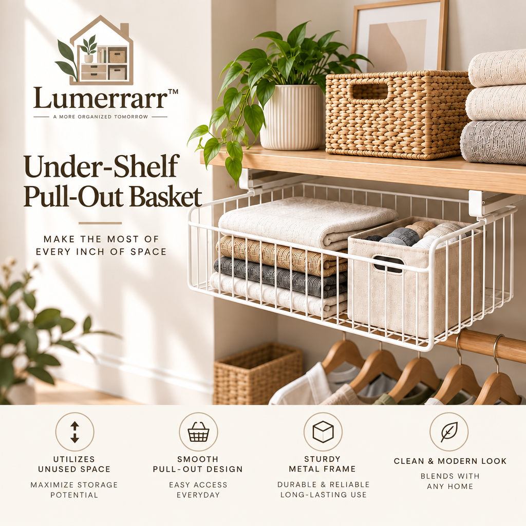Lumerrarr™ Under-Shelf Pull-Out Storage Basket