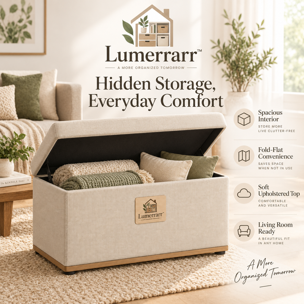 Lumerrarr™ Foldable Storage Ottoman Bench