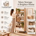 Lumerrarr™ Ladder Shelf Organizer | Modern Open Storage Shelf with Bottom Cabinet Drawer for Home Organization