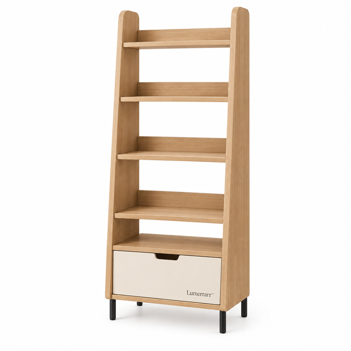 Lumerrarr™ Ladder Shelf Organizer | Modern Open Storage Shelf with Bottom Cabinet Drawer for Home Organization