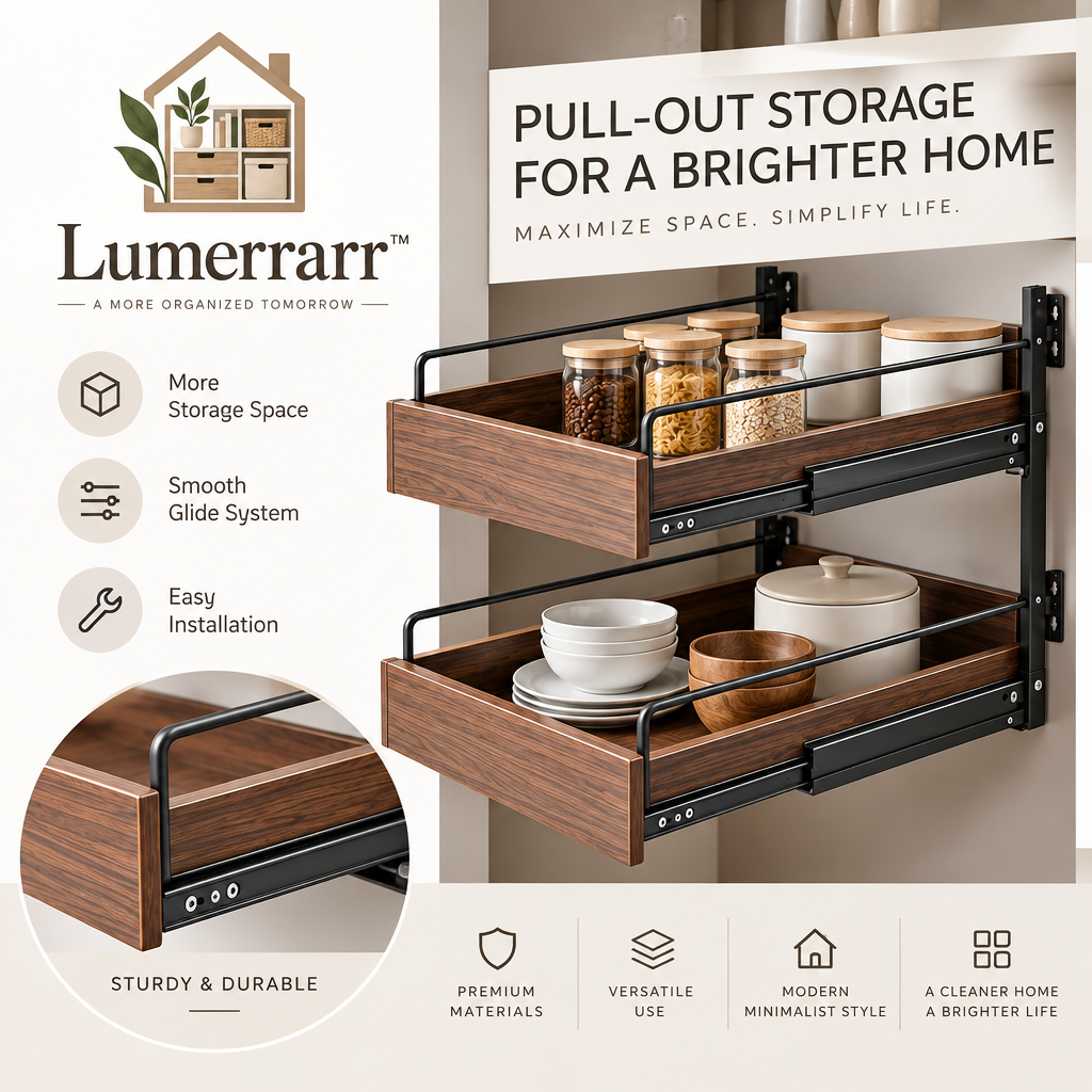 Lumerrarr™ Extendable Pull-Out Cabinet Storage Organizer
