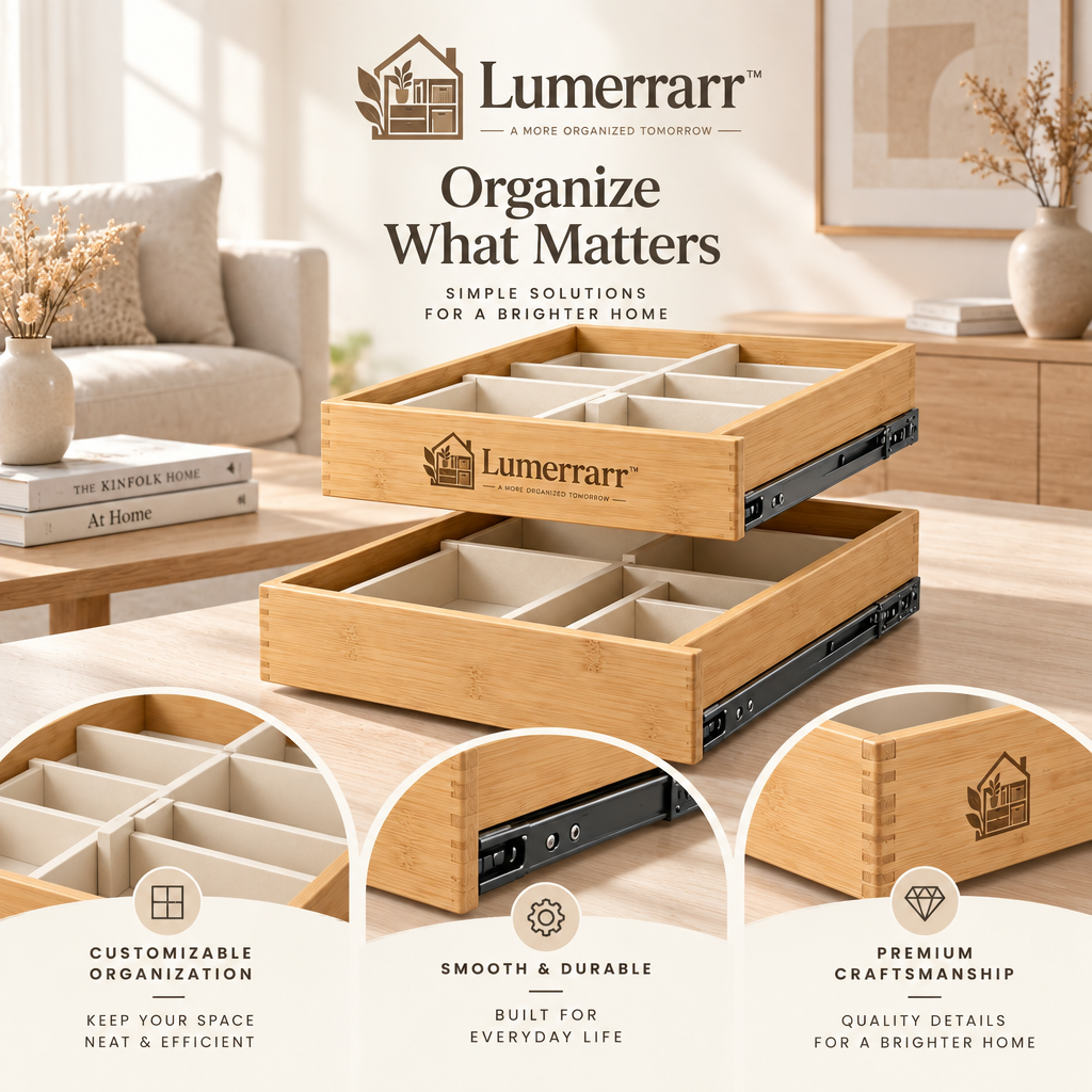 Lumerrarr™ Adjustable Pull-Out Drawer Organizer System