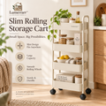 Lumerrarr™ Slim Rolling Storage Cart | Multi-Purpose Narrow Organizer with Smooth Wheels for Small Spaces