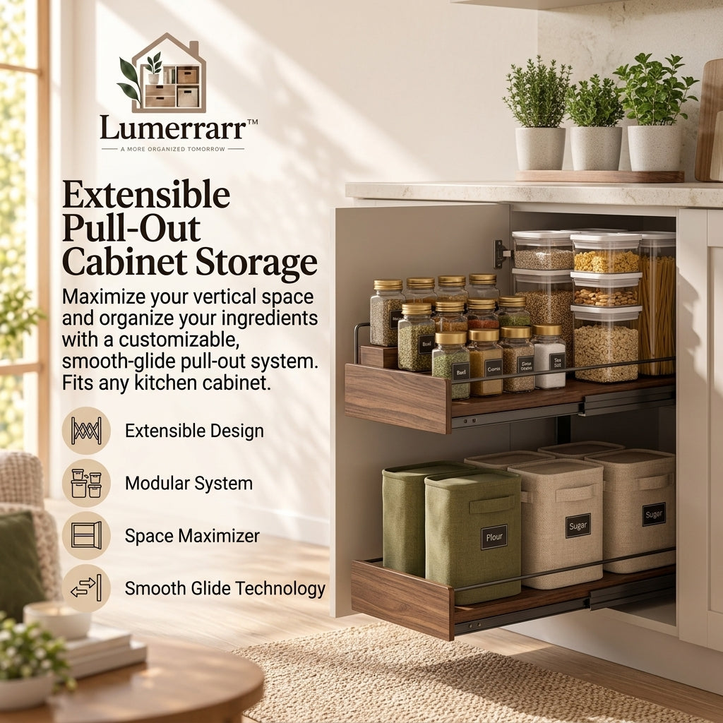 Lumerrarr™ Extendable Pull-Out Cabinet Storage Organizer